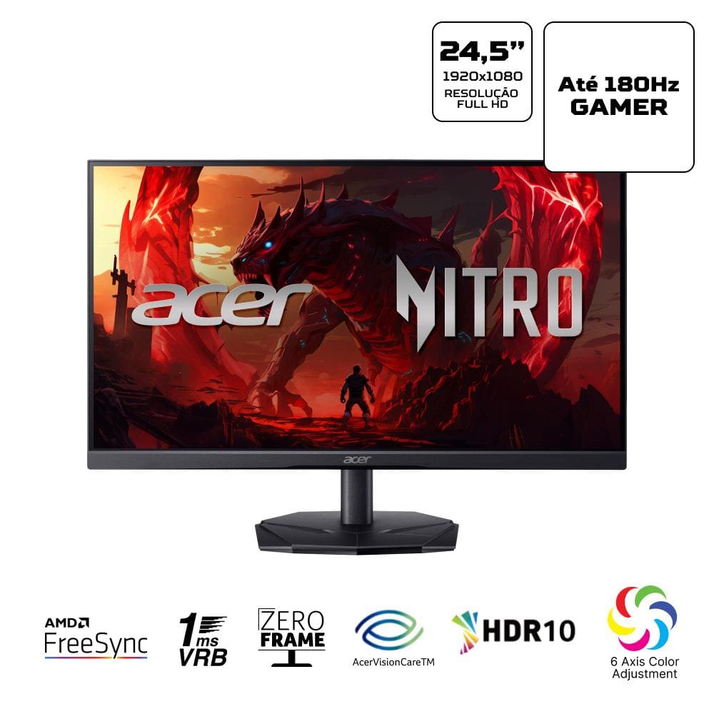 Monitor Gamer 24.5” Acer KG1 Nitro | Extra