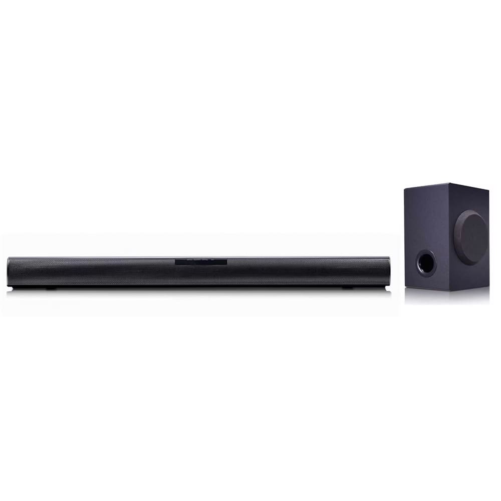 Soundbar LG SQC1 com 2.1 Canais, Sem fios, Bluetooth 4.0, Auto Sound Engine (ASE), Entrada Óptica, USB e Adaptive Sound Control (ASC) - 160W RMS