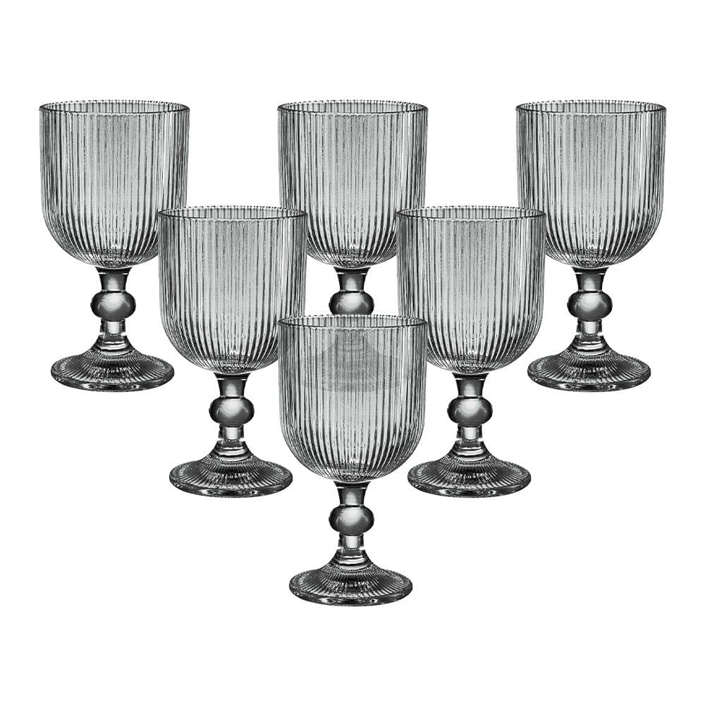 Conjunto de Taças L'Hermitage Cameratta 365ml em Cristal Ecológico Cinza - 6 Peças