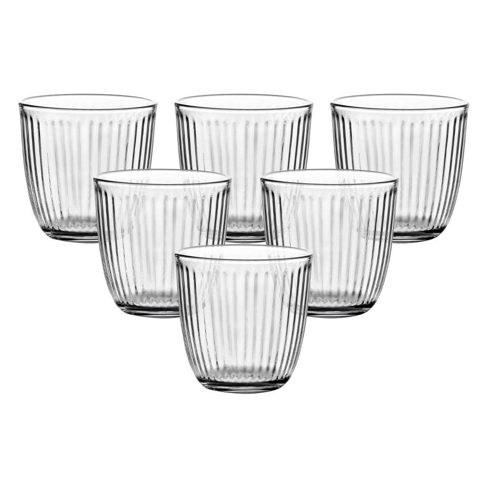 Jogo de Copos Dynasty Óptico em Vidro 300ml – 6 Peças
