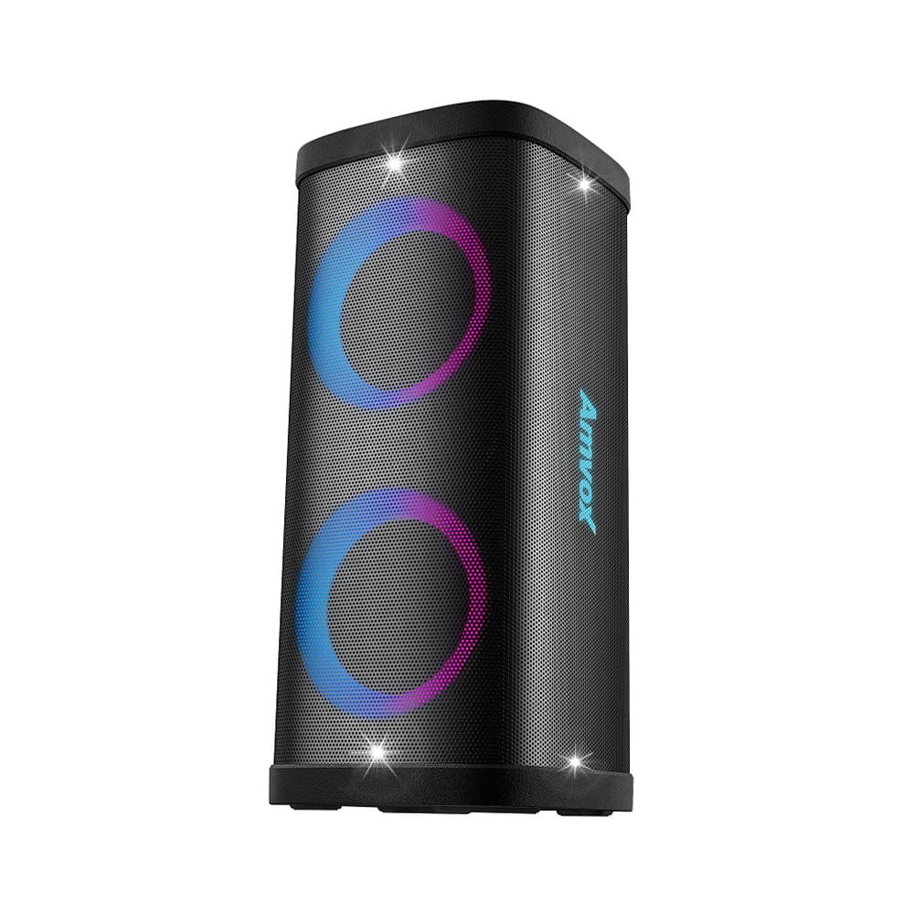 Caixa de Som Amplificada Amvox ACA1200 com Bluetooth, TWS, Power X, Luzes de LED, Chip AX1 e Rádio FM Bivolt - 1200W RMS