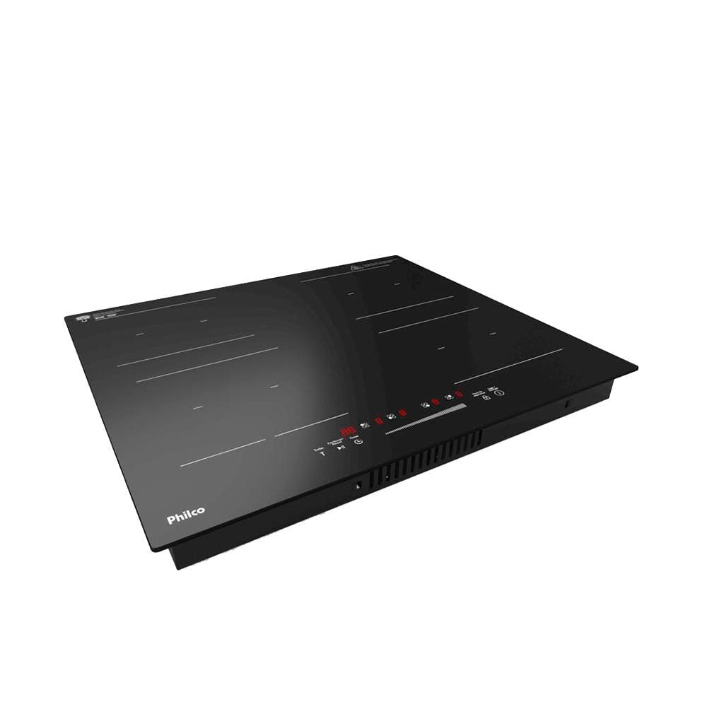 Fogão Cooktop de Indução 4 Bocas Philco PCTQ1 com 9 Níveis de Potência, Função Turbo, Timer, Display Digital e Painel Touch, Preto - 220V