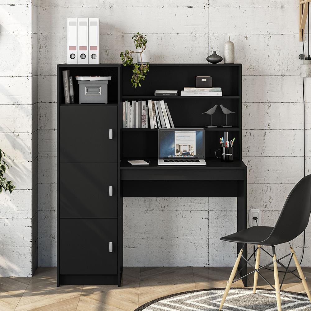 Escrivaninha com Estante Politorno Teresina 1 Porta 6 Prateleiras MDP Pintura UV Porta-CPU