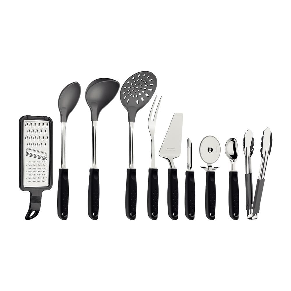 Jogo de Utensílios para Cozinha Tramontina Utilitá em Inox Preto – 10 Peças