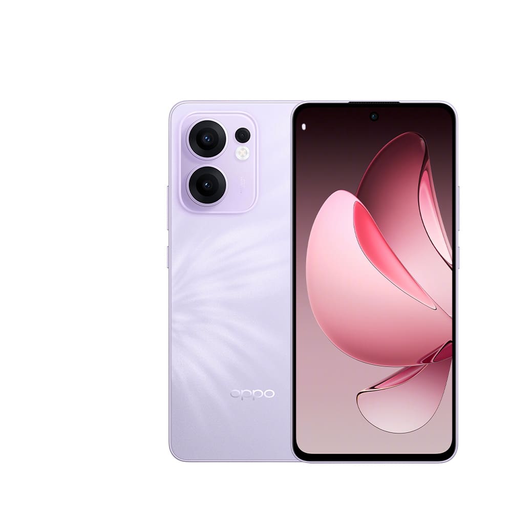 Smartphone Oppo RENO 13F 5G Lavanda 256GB, 12GB RAM, Câmera Traseira Tripla até 50MP, Tela AMOLED 6.67”, IP69, Recursos AI e Snapdragon 6s Gen1