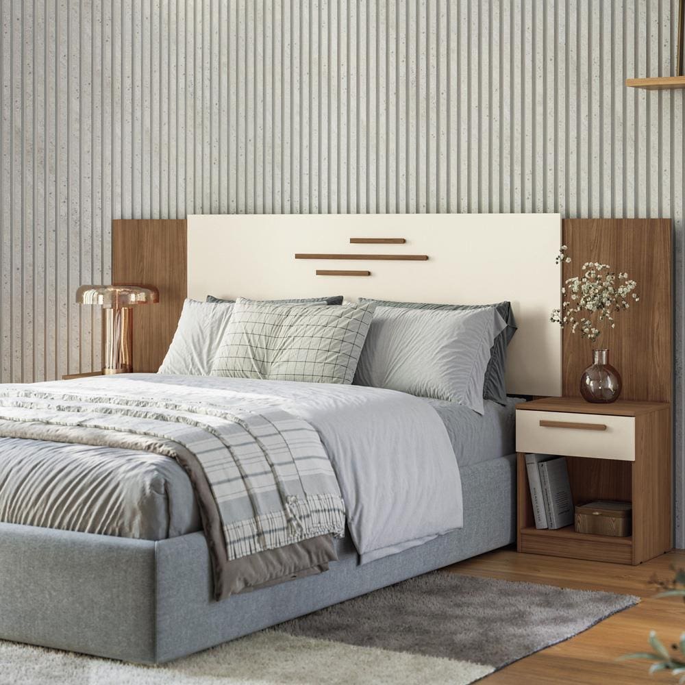 Cabeceira para Cama Box Casal Santos Andirá Loanda com 2 Gavetas – 256cm de largura