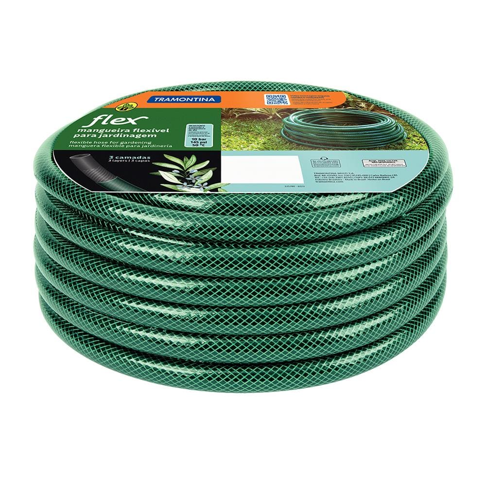 Mangueira Tramontina Flex em PVC com 3 Camadas Verde - 20 Metros