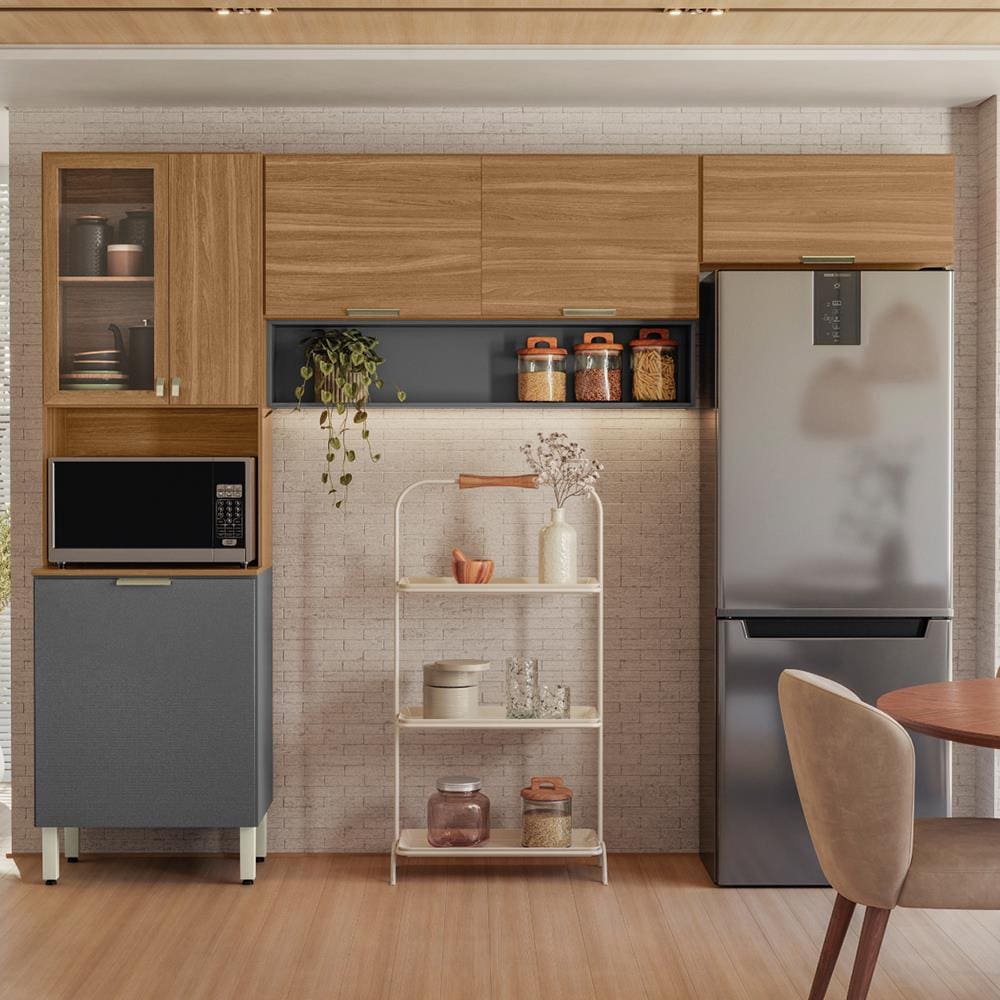 Cozinha Compacta Demóbile Aspen com 6 Portas e 2 Prateleiras - 250cm de largura