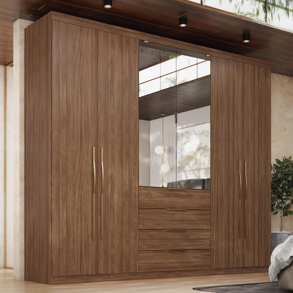 Guarda-Roupa Demóbile Giardino com 6 Portas e 4 Gavetas - 262,2