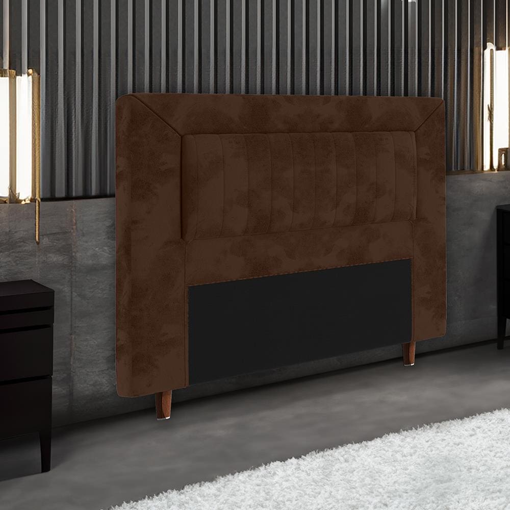 Cabeceira para Cama Box Casal Portobel Cintia com Revestimento em Suede