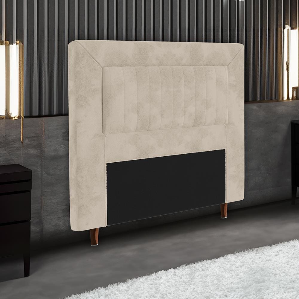 Cabeceira para Cama Box Solteiro Portobel Cintia com Revestimento em Suede