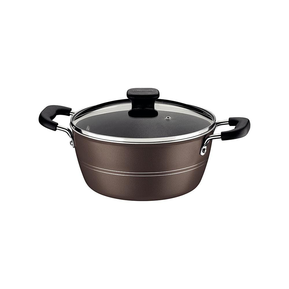 Caçarola Tramontina Sicília em Alumínio com Revestimento Interno e Externo Antiaderente Starflon Excellent 24cm - Avelã