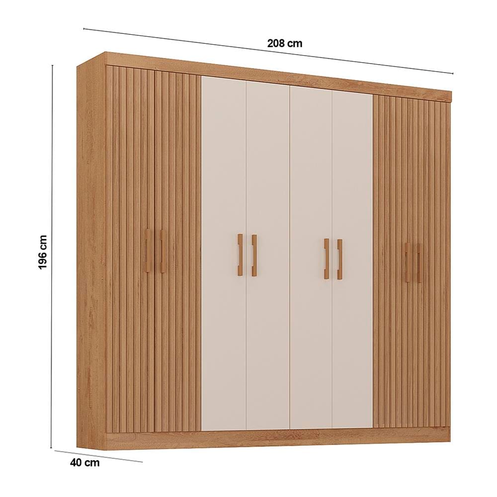 Guarda-Roupa Casal Atualle Petrópolis 8 Portas 2 Gavetas | Extra