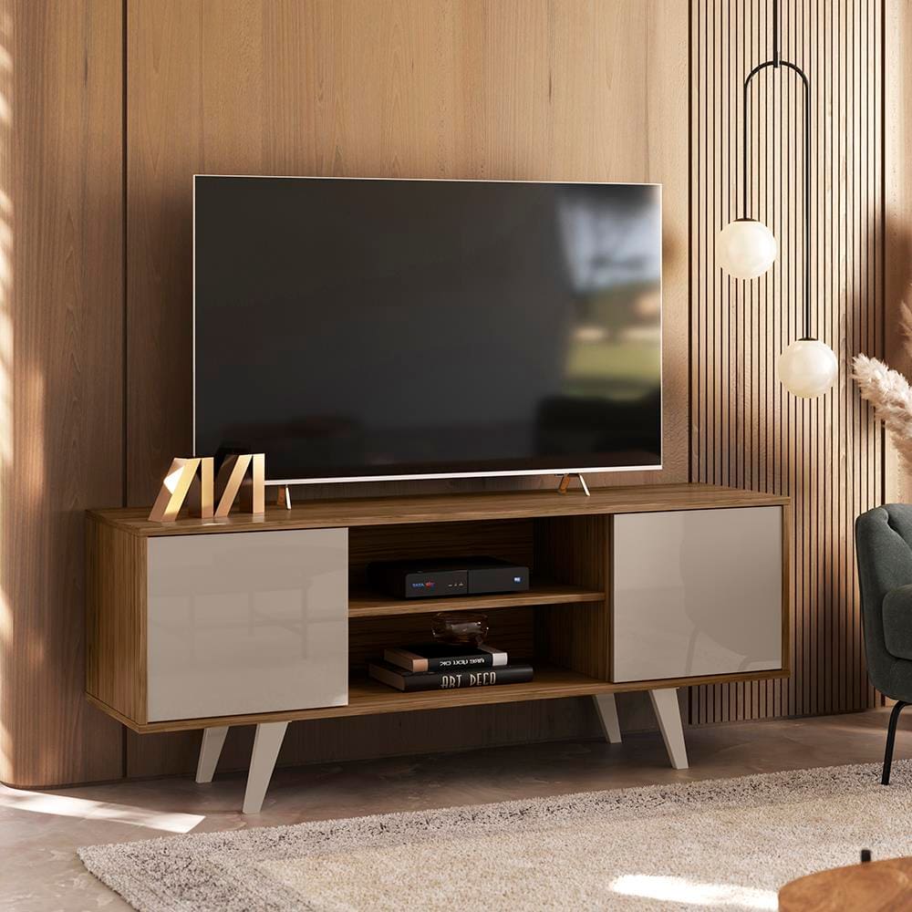 Rack Madetec Lisboa 1,36m Fendi/Naturale Suporta TV de 55 Polegadas