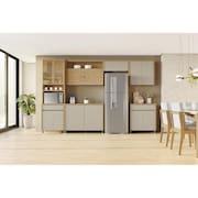 Armário Aéreo Geladeira Nesher Condessa com 1 Porta Basculante 80 cm - Carvalho/Greige