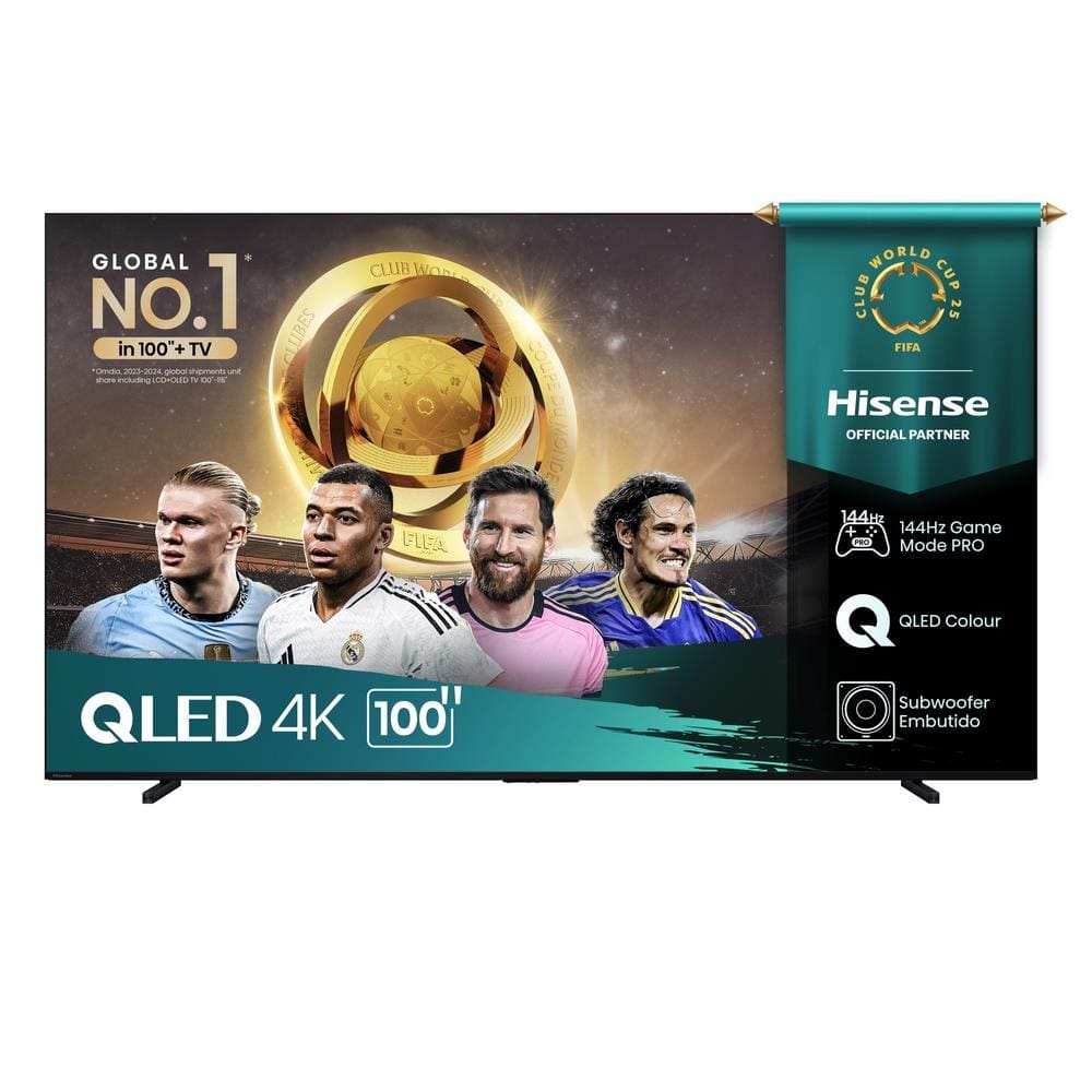 Smart TV 100” Hisense 100Q7QG QLED 4K com HDR10+ Dolby Vision Game Mode controle por voz Alexa AirPlay