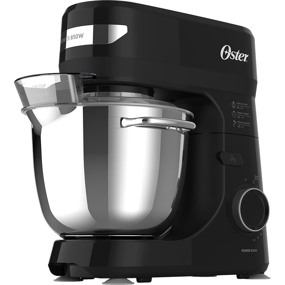 Batedeira Planetária Bowl Inox III Oster OBAT641 850W 12 Velocidades Tampa Antirrespingos