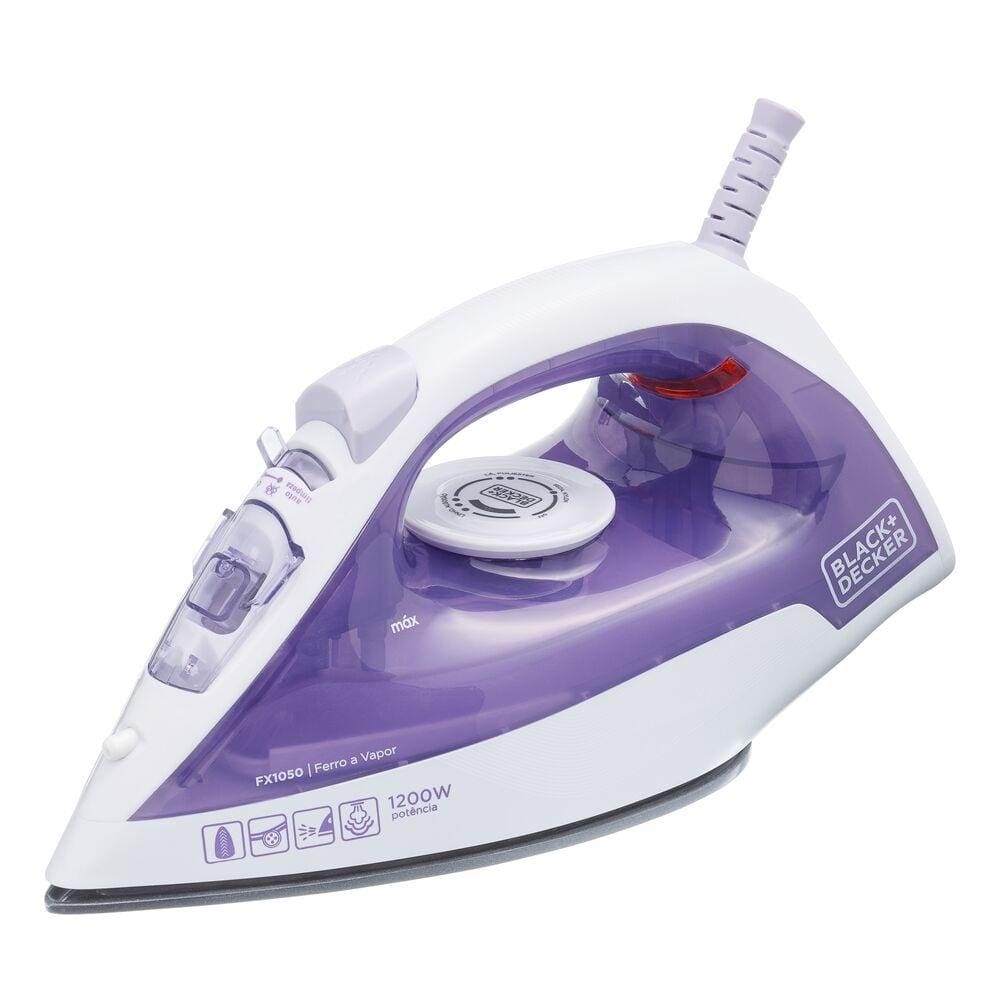 Ferro a Vapor Black&Decker FX1050 1200W Base Antiaderente Spray Frontal Cabo Giratório