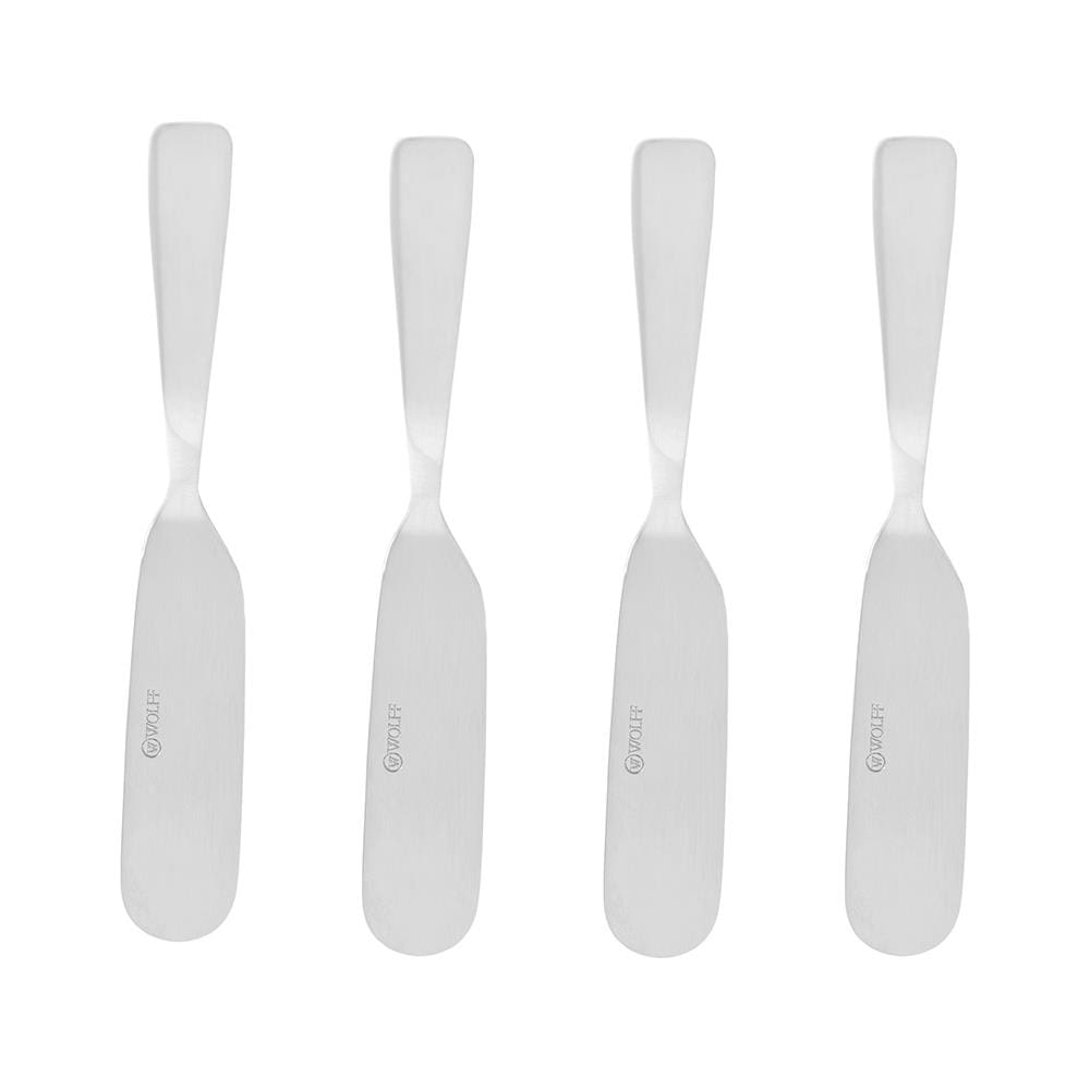 Conjunto 4 Espátulas Wolff Aço Inox Prata com Cabos Ergonômicos e Alta Durabilidade