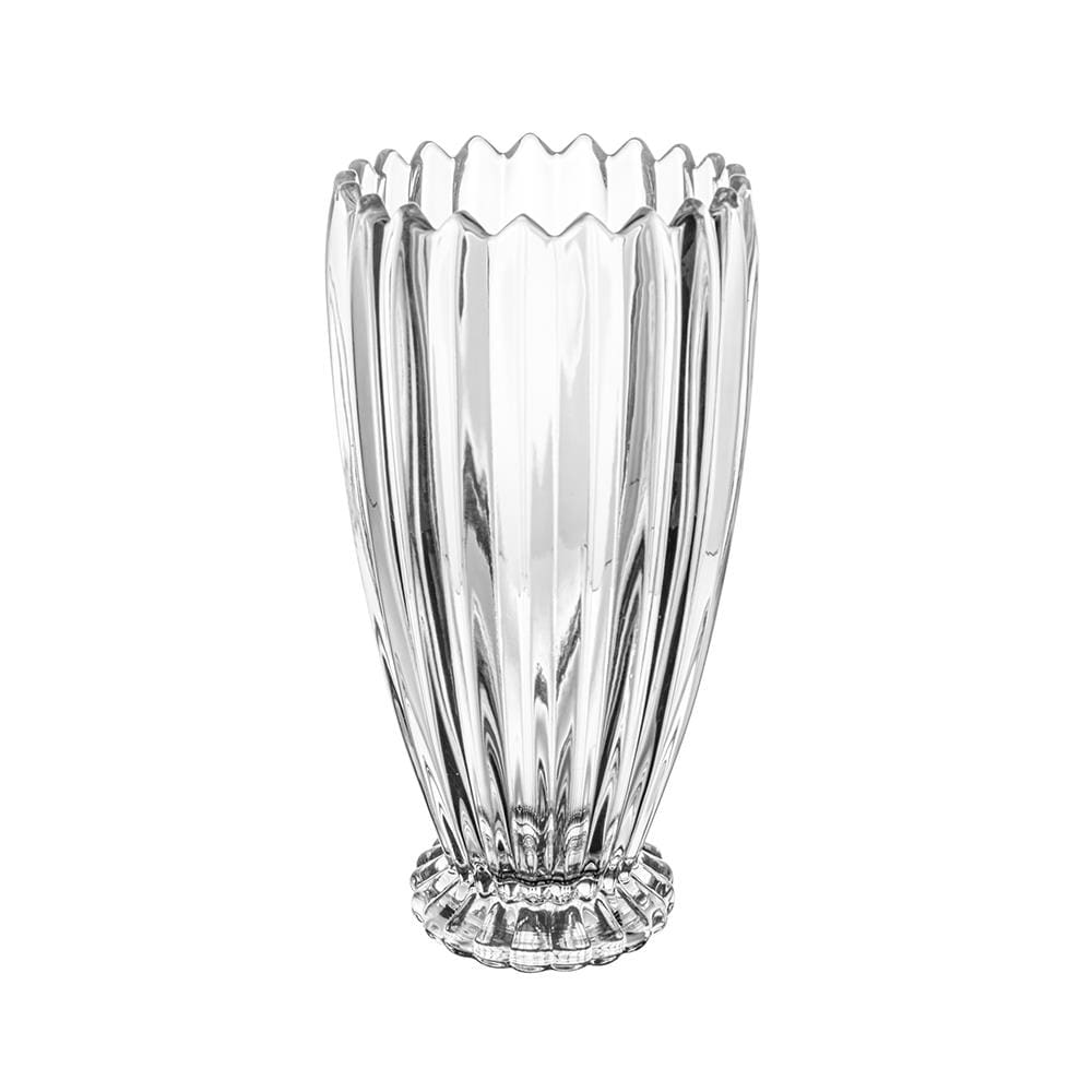 Vaso de Cristal Wolff Geneva 27,5x13,5x 13,5cm Design Clássico Alta Transparência