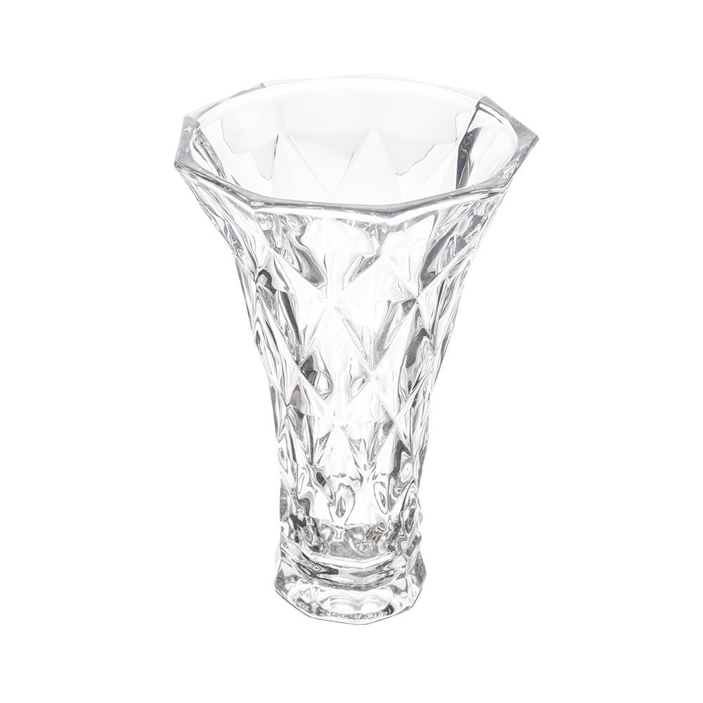 Vaso de Vidro Lyor Diamond 8x15cm Lapidado Alta Qualidade Versátil Elegante Incolor