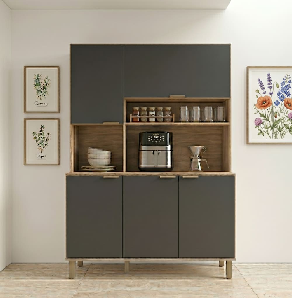 Cozinha Compacta Bartira Topázio 5 Portas 3 Prateleiras | Extra