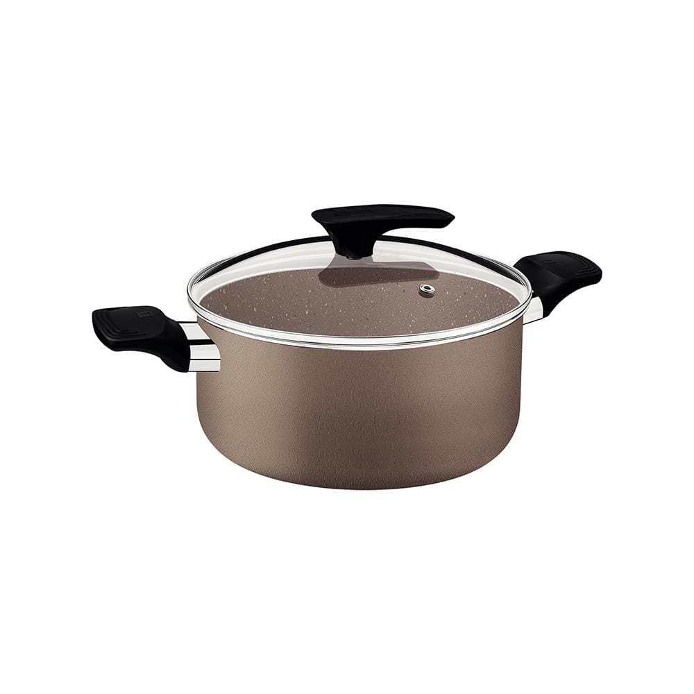 Caçarola Tramontina Milazzo 20cm Alumínio Antiaderente Starflon Max Soft-touch Amêndoa