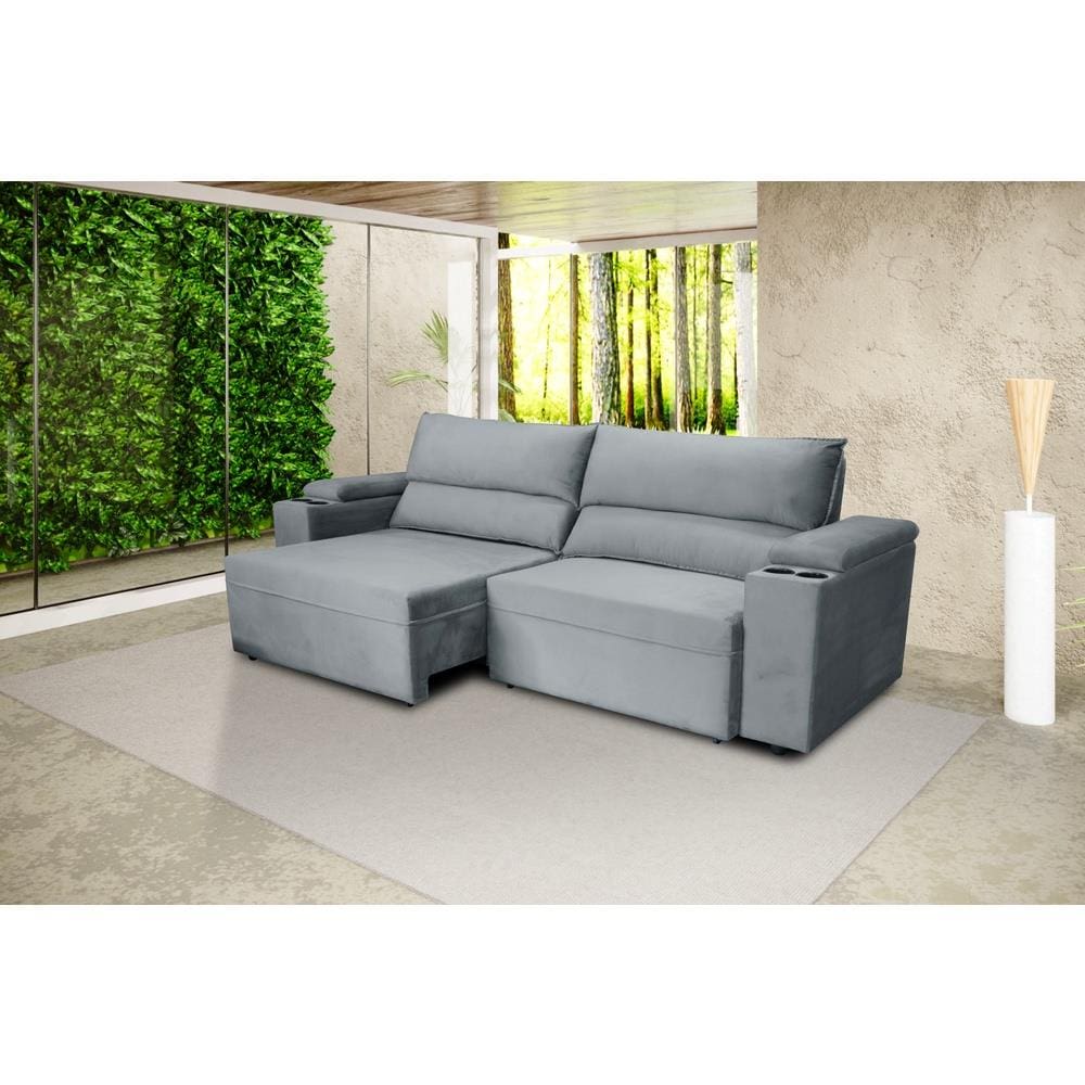 Sofá RBF Móveis Acapulco 4 Lugares Bipartido Retrátil Reclinável