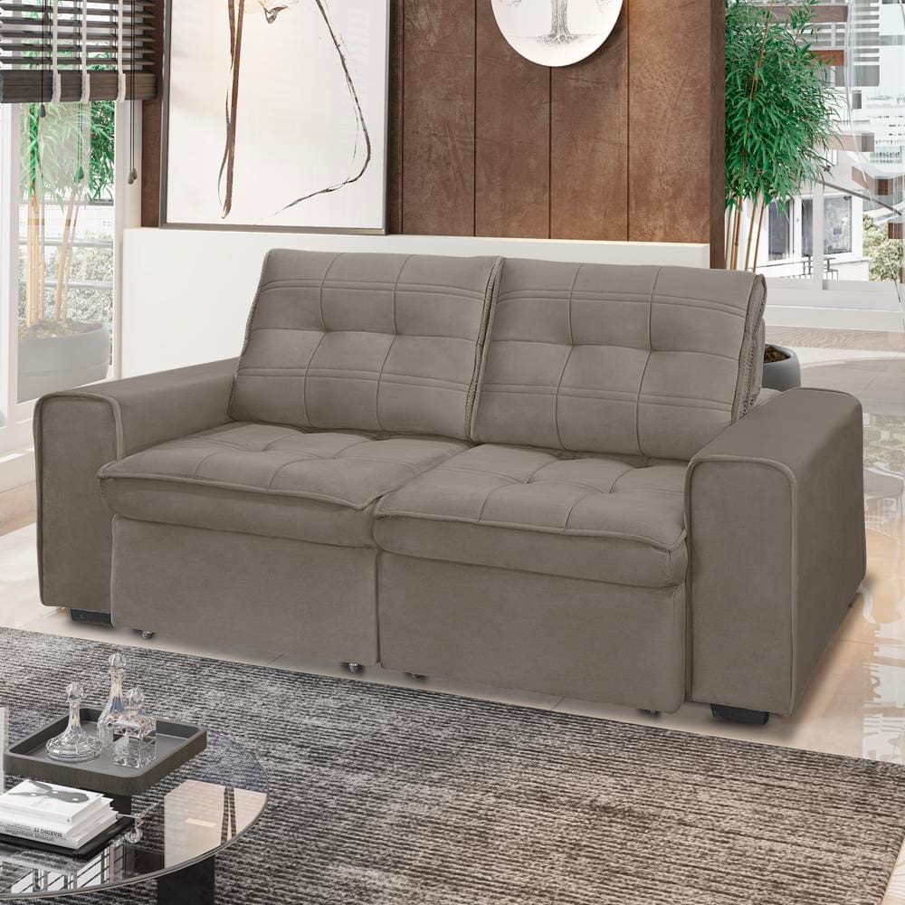 Sofá RBF Móveis Cedro 3 Lugares 212cm Retrátil Reclinável