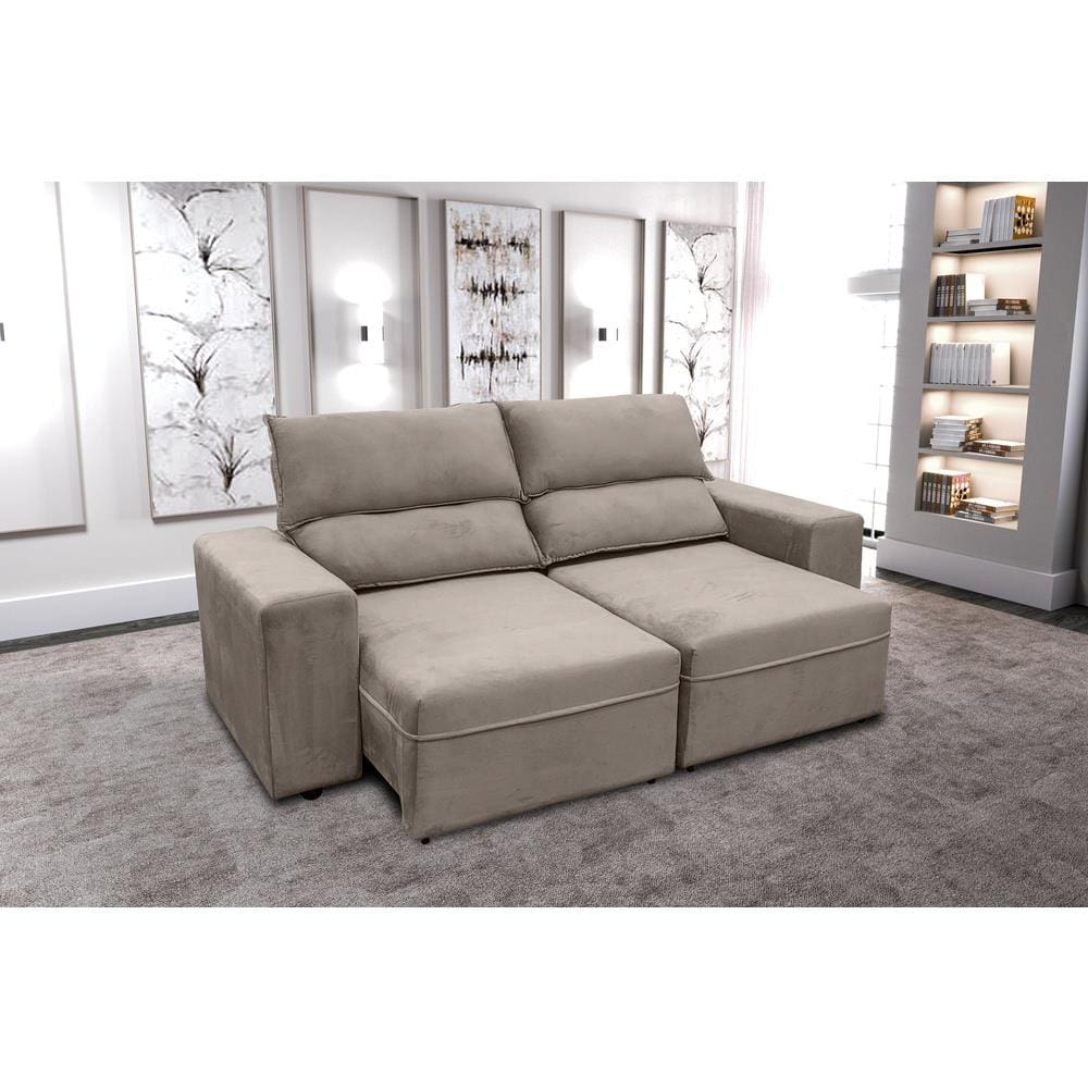 Sofá RBF Móveis México 3 Lugares 200cm Retrátil Reclinável Molas Ensacadas