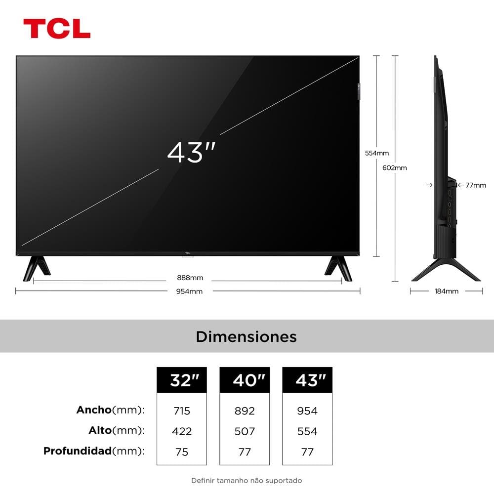 Smart TV 43” TCL 43S5K QLED | Extra