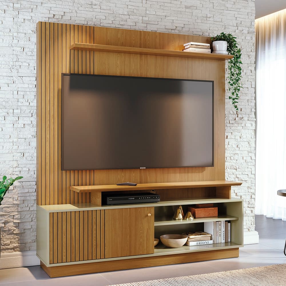 Estante Home Theater Madetec Ares 160cm Para TV até 65” Porta Deslizante