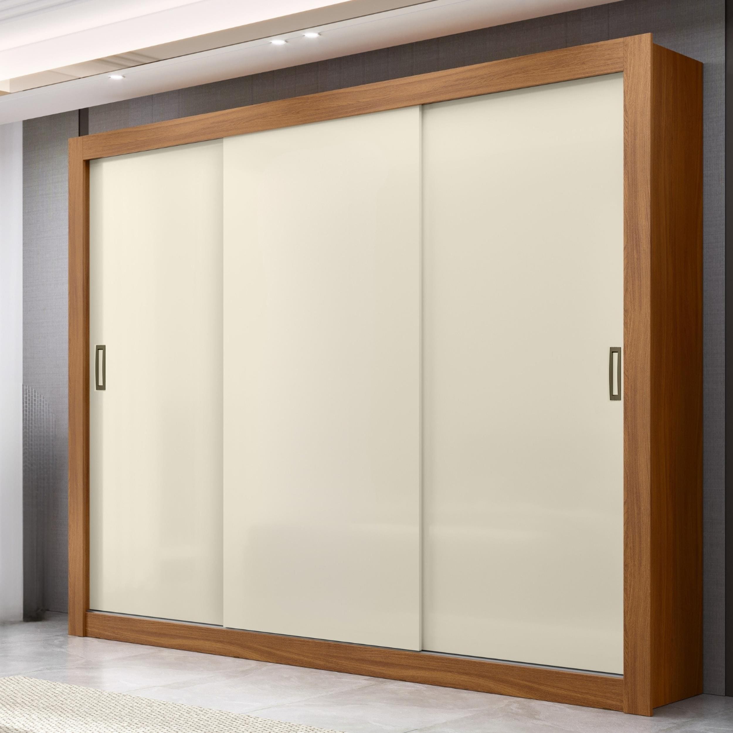 Guarda-Roupa Casal Maxel Móveis Residence 208x185cm 3 Portas de Correr 4 Gavetas 