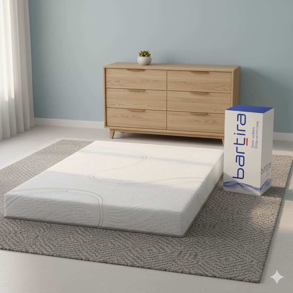 Colchão Queen Bartira Viena D40+D33 Até 130Kg Espuma Viscoelástica Enrolado à Vácuo 20x158x198cm