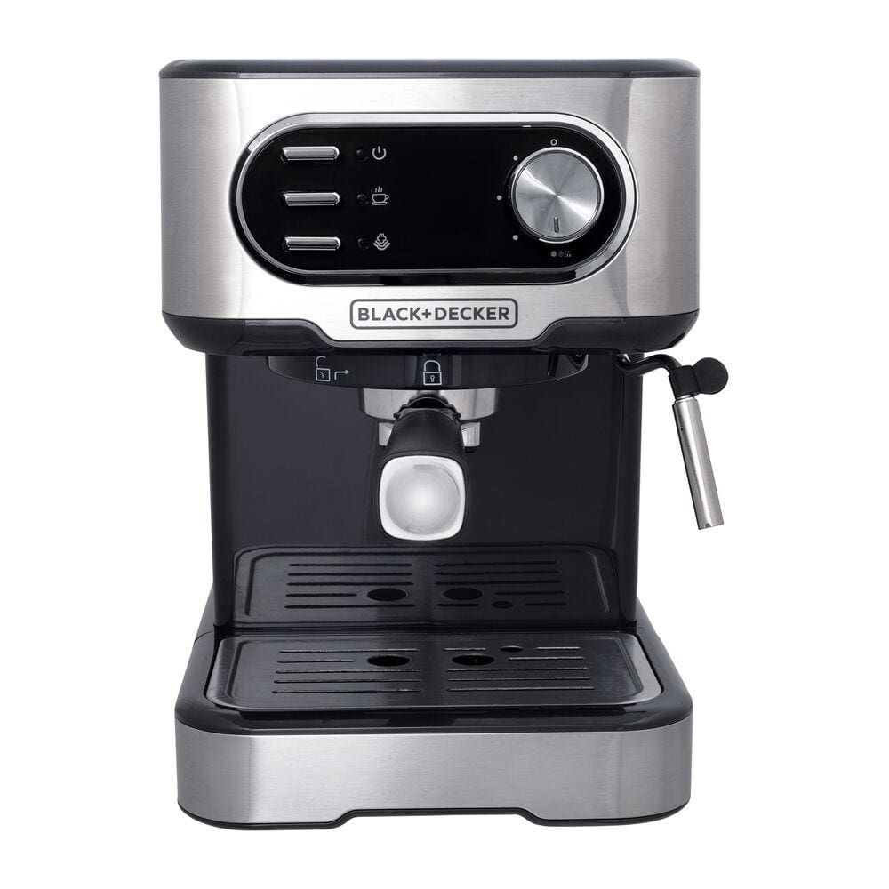 Cafeteira Espresso Black+Decker CE1100G Gourmand Gris 1100W Multifunções 1,5L Inox