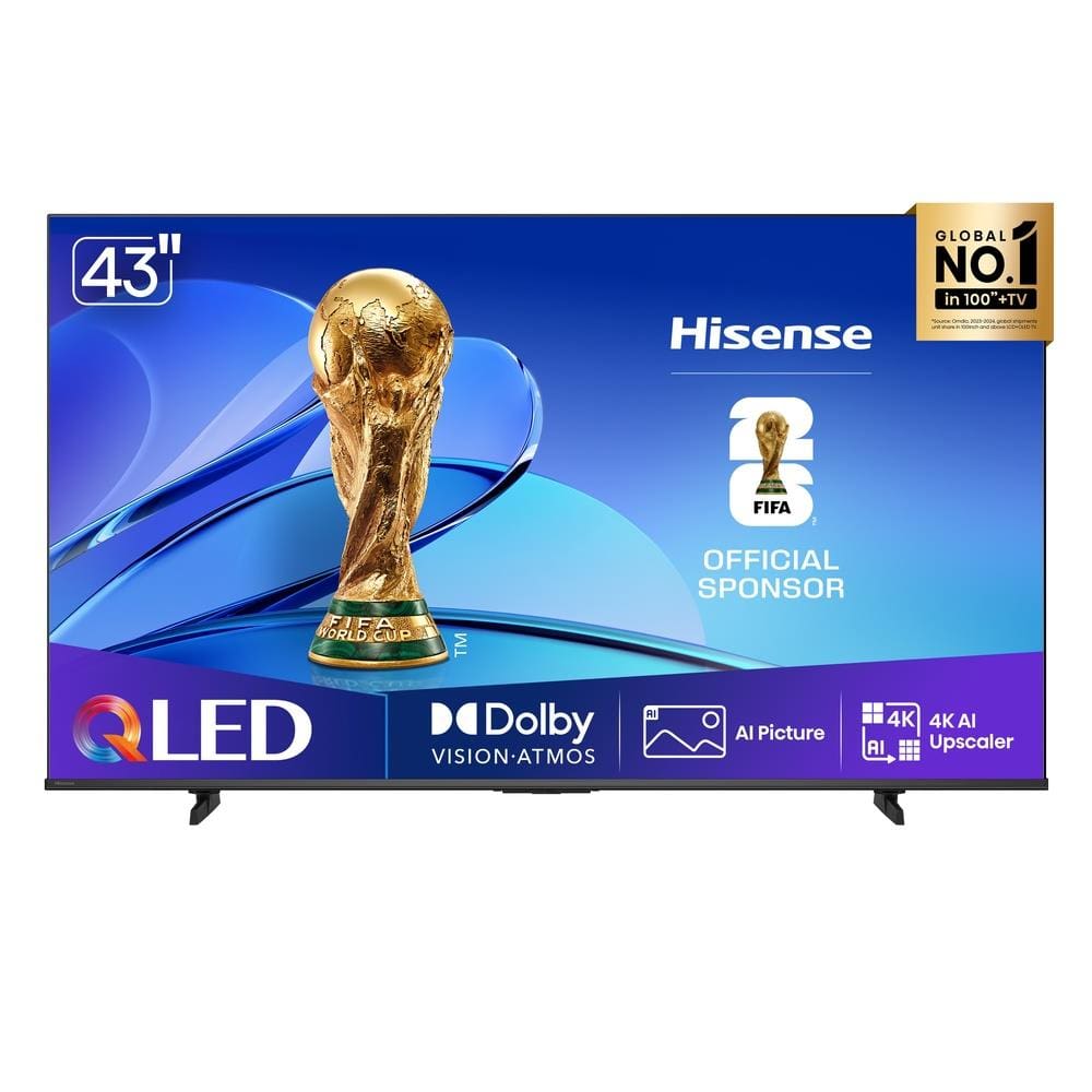 Smart TV 43” 4K Hisense 43Q6QV QLED HDR10 Dolby Atmos Vidaa U9 Preto