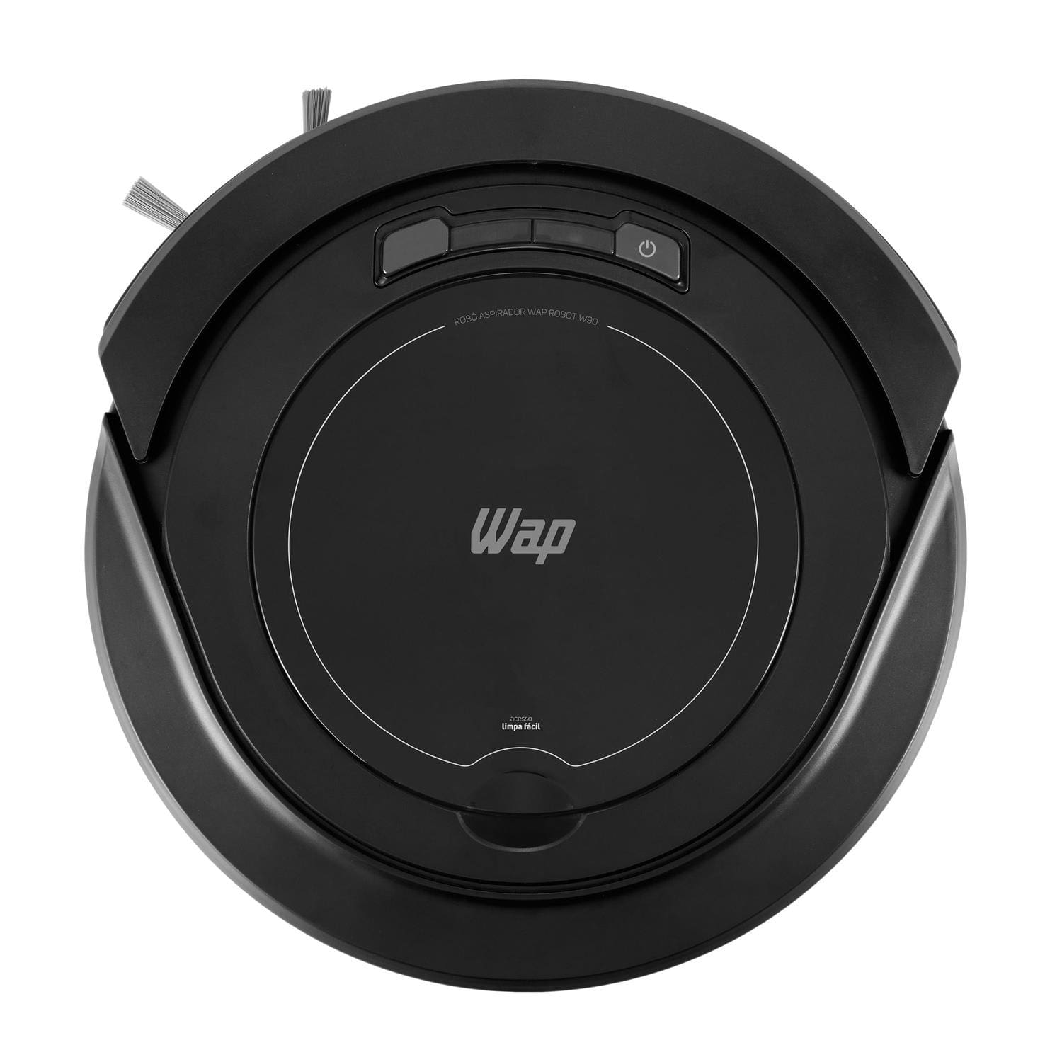 Aspirador Robô Wap Robot W90 Autonomia 1h20 Sensores Antiqueda e Anticolisão Bivolt Preto