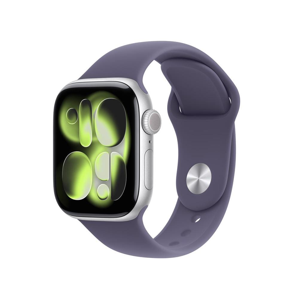 Apple Watch Series 11 GPS 42mm Prateado Pulseira M/G Esportiva Roxo-Névoa