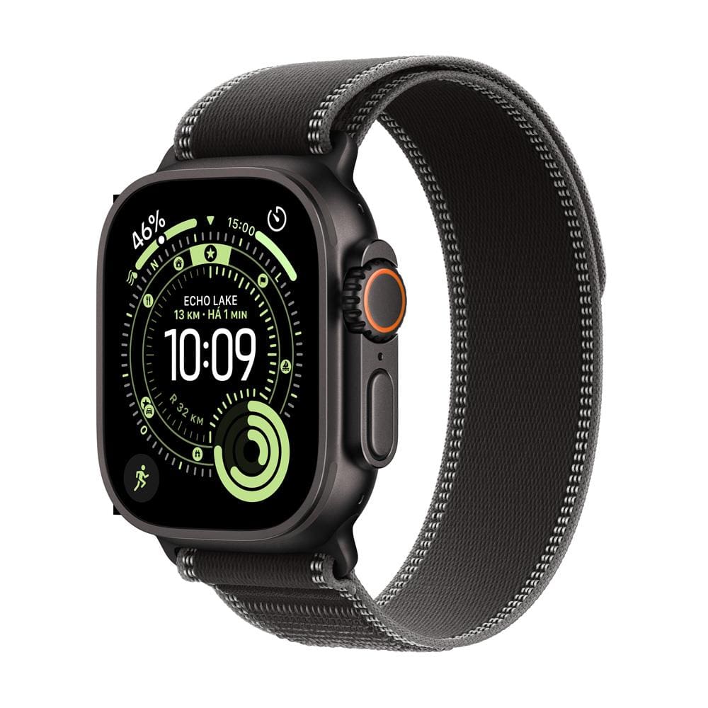 Apple Watch Ultra 3 GPS+ Cellular 49mm Preto Pulseira Loop Trail M/G Preta-Carvão