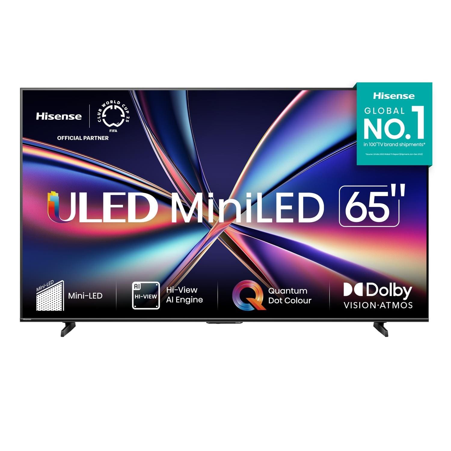 Smart TV 65” 4K UHD Hisense ULED MiniLED 65U6QV Vidaa U9 HDR10 Dolby Atmos Preta
