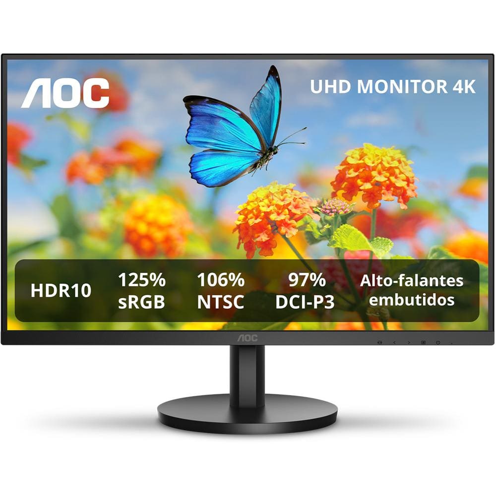 Monitor 27” 4K AOC U27B3A/57 HDR10 Alto-falantes Integrados Bivolt Preto