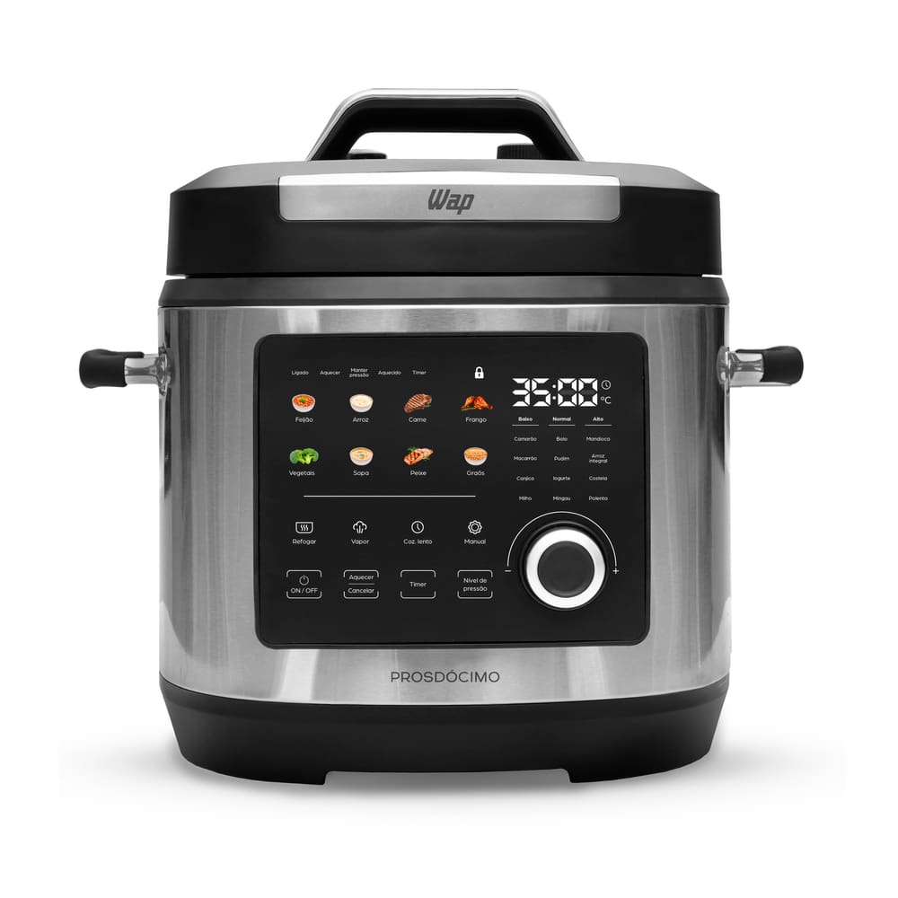 Panela de Pressão Elétrica Wap Prosdócimo WPPE6 6L 1000W Painel Touch Inox