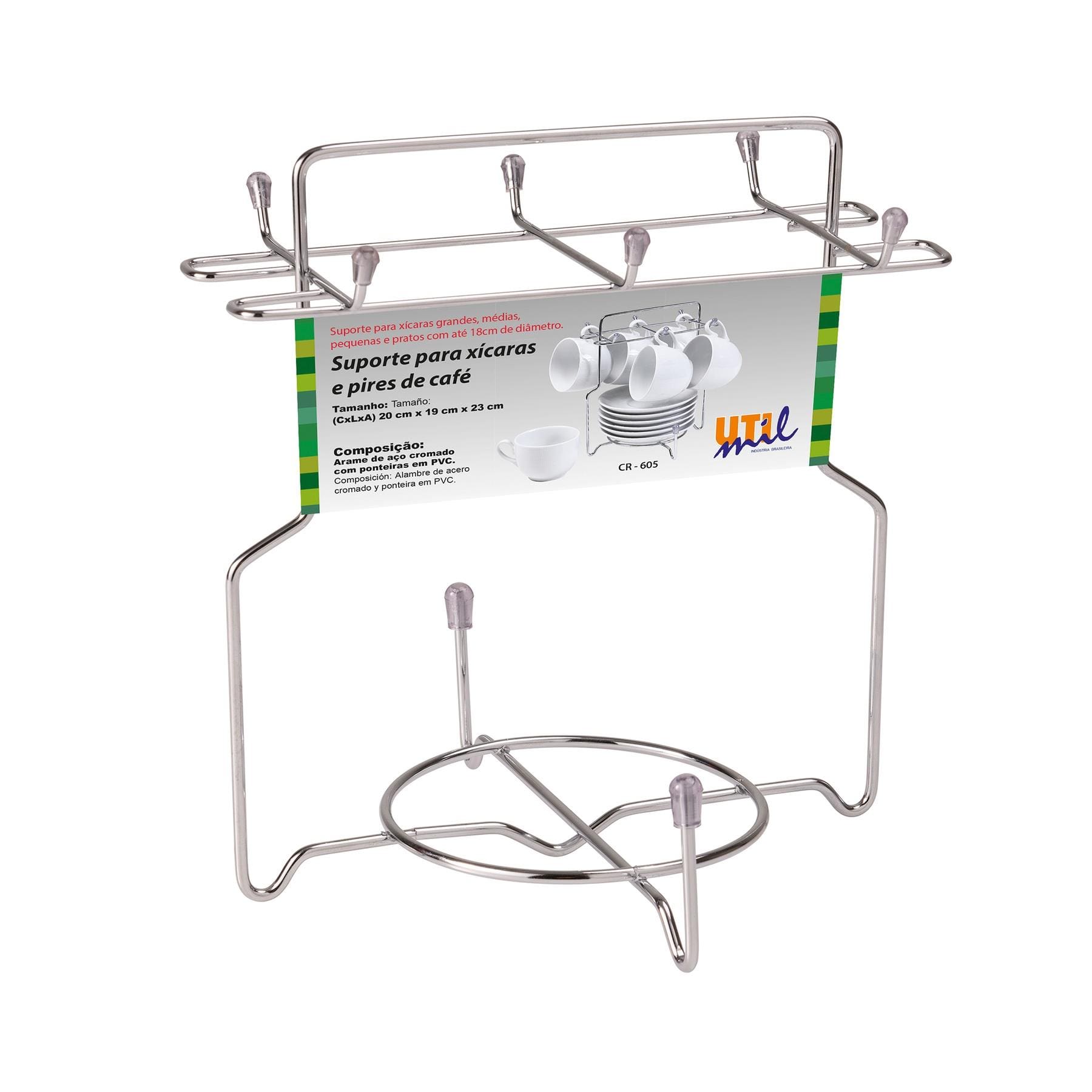 Suporte Organizador para Xícaras e Pires Utimil Pintura Epóxi