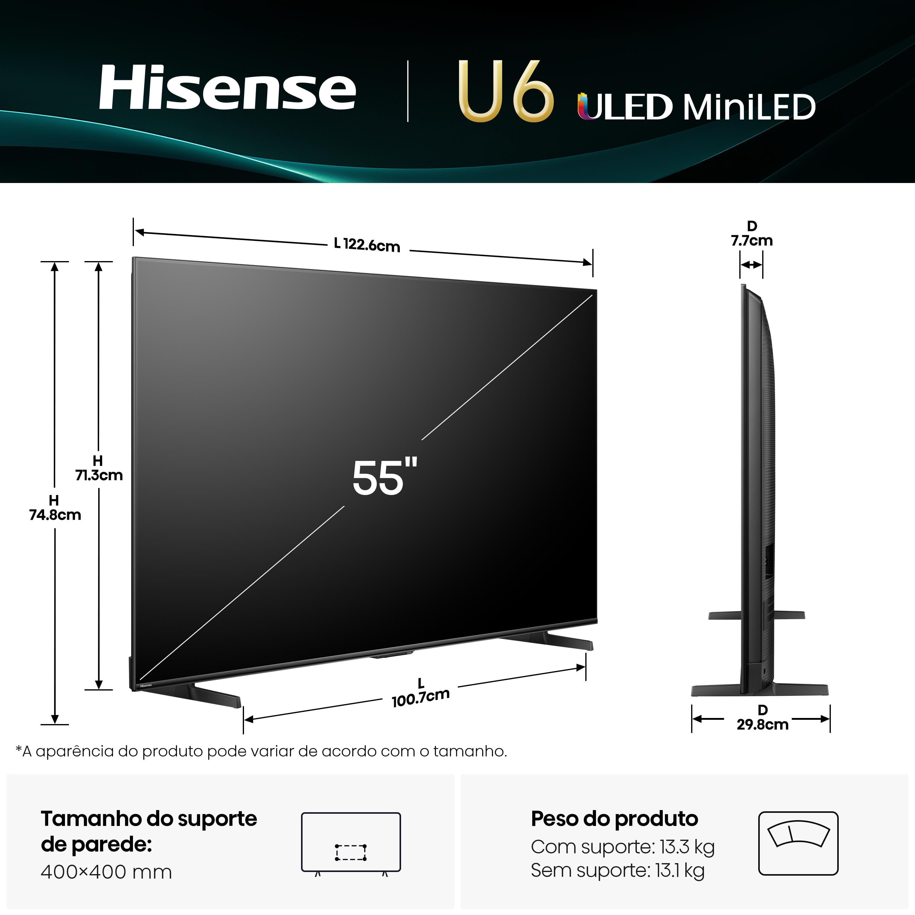 Smart TV 55” 4K UHD Hisense | Extra