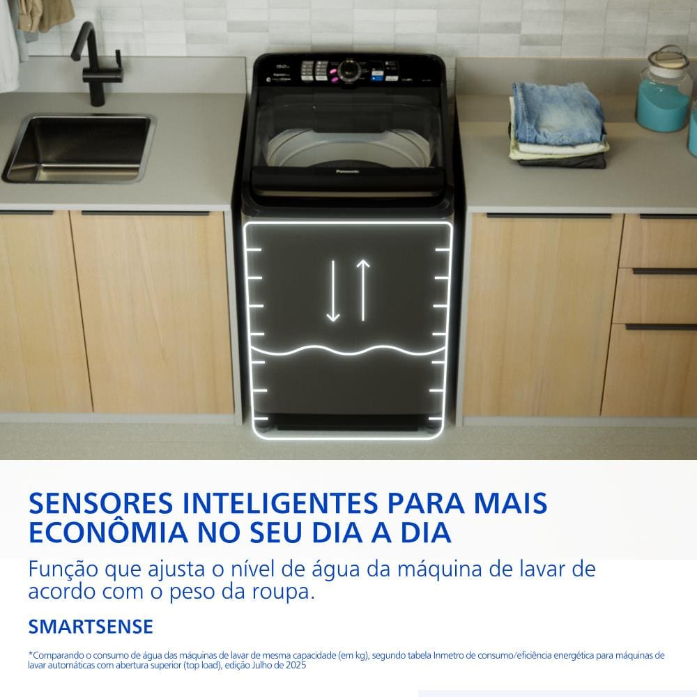 Lavadora Panasonic 15kg F150TA Titânio | Extra