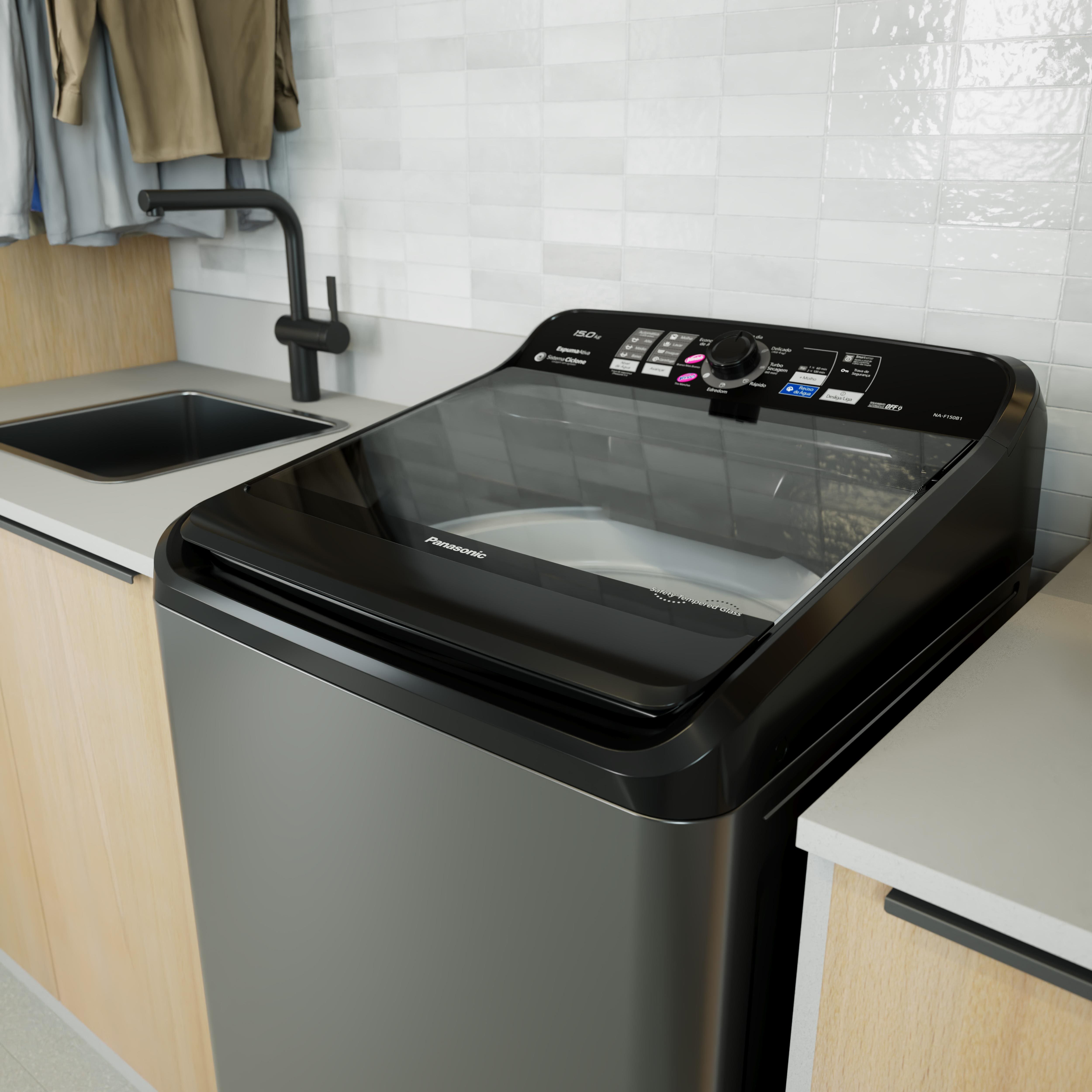 Lavadora Panasonic 15kg F150TA Titânio | Extra