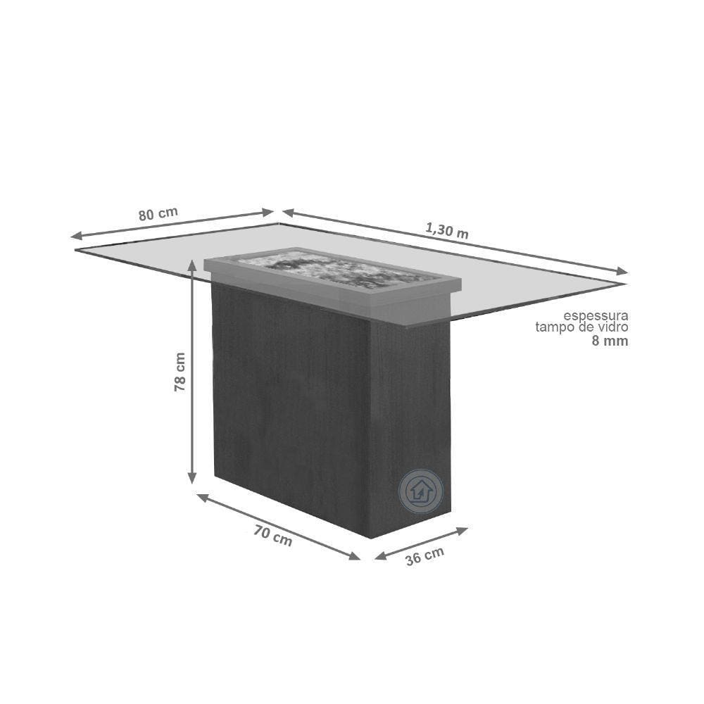 Conjunto Sala de Jantar Mesa Lina 6 Cadeiras Kiara Espresso Móveis Choco/Canela