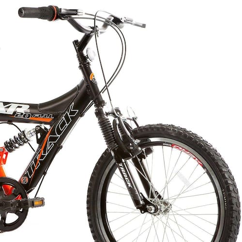 Bicicleta XR 20 Full Aro 20 Dupla Suspensão Track & Bikes - Laranja Menor preço em Bicicleta XR 20 Full Aro 20 Dupla Suspensão Track & Bikes - Laranja