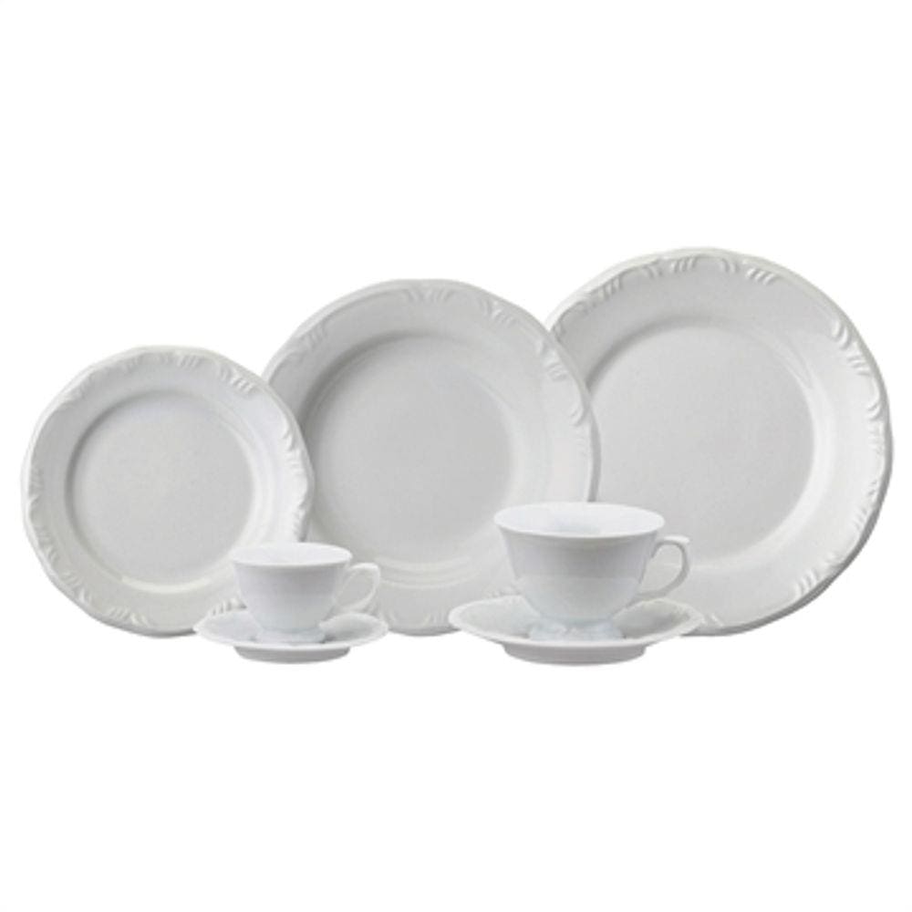 Aparelho Jantar, Chá e Café 42 Peças Porcelana Schmidt - Dec. Filetado Ouro  Pomerode 0010 - SCHMIDT