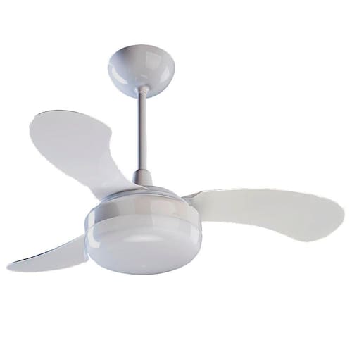 Ventilador de Teto Ventisol Petit com Lustre e 3 Velocidades - Branco